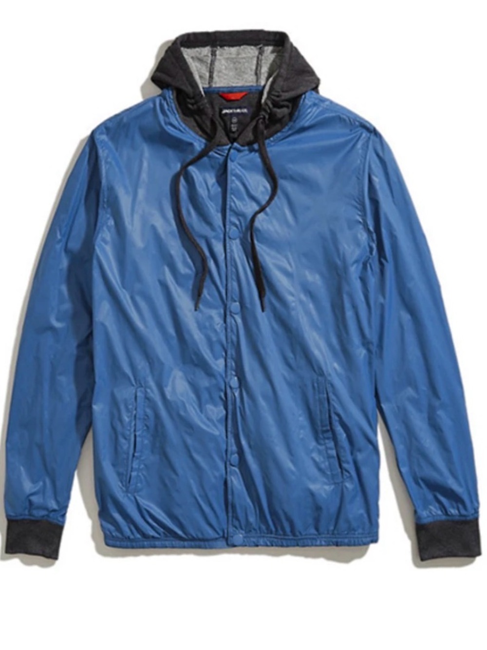 Jackthreads “Coach’s” Jacket - Lightweight Blue Hooded Windbreaker
